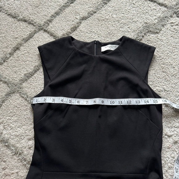 MM Lafleur The Katie Dress Black Stretch Ponte Knit Sheath Zipper Slit classy 6 - Picture 8 of 11